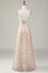 A-Linie Herzausschnitt Champagner Blume Brautjungfer Kleid